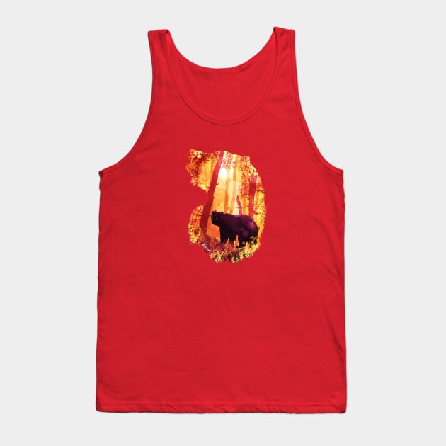 Evening Solace Bear Tank Top by DVerissimo